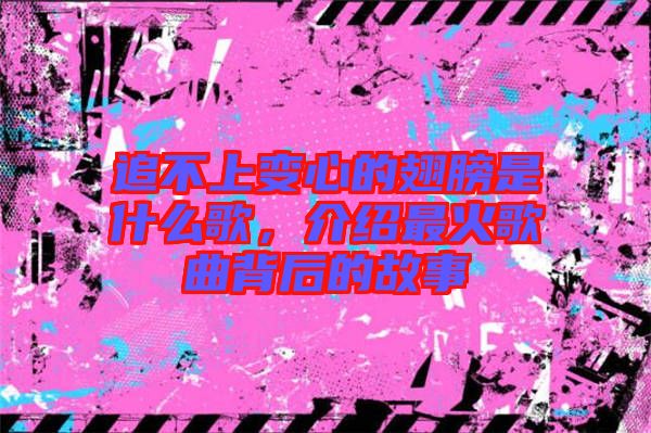 追不上變心的翅膀是什么歌，介紹最火歌曲背后的故事