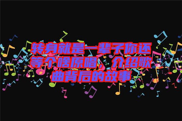 轉(zhuǎn)身就是一輩子你還等個(gè)啥原唱，介紹歌曲背后的故事