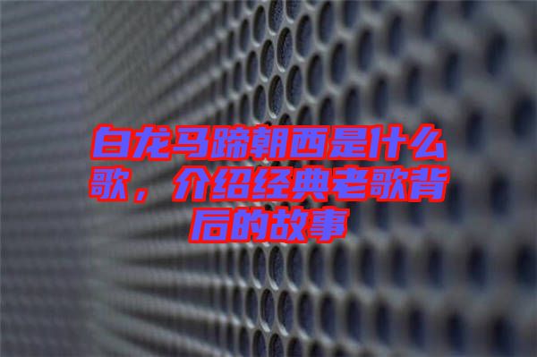 白龍馬蹄朝西是什么歌，介紹經(jīng)典老歌背后的故事