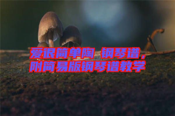 愛(ài)很簡(jiǎn)單陶喆鋼琴譜，附簡(jiǎn)易版鋼琴譜教學(xué)
