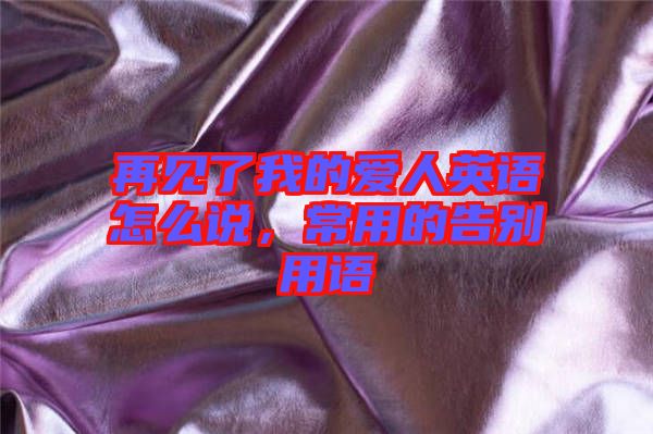 再見(jiàn)了我的愛(ài)人英語(yǔ)怎么說(shuō)，常用的告別用語(yǔ)