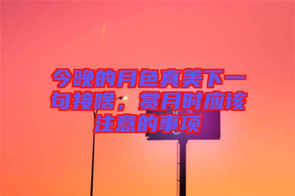 今晚的月色真美下一句接啥，賞月時應該注意的事項