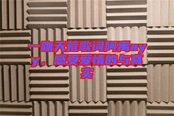 一吻天荒歌詞阿禹ayy，感受愛情的與真實(shí)