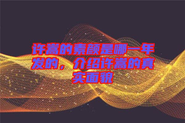 許嵩的素顏是哪一年發(fā)的，介紹許嵩的真實面貌
