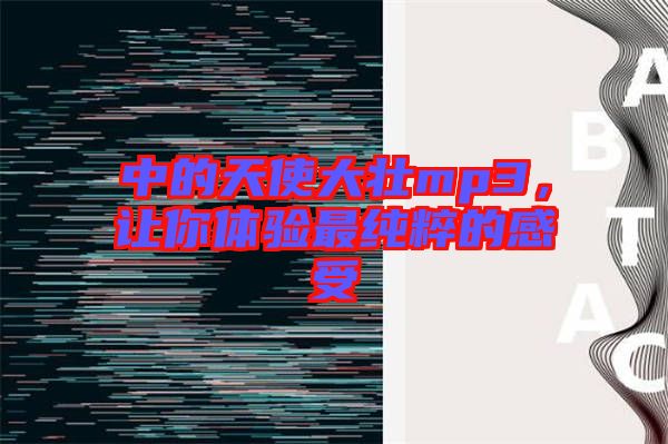 中的天使大壯mp3，讓你體驗(yàn)最純粹的感受