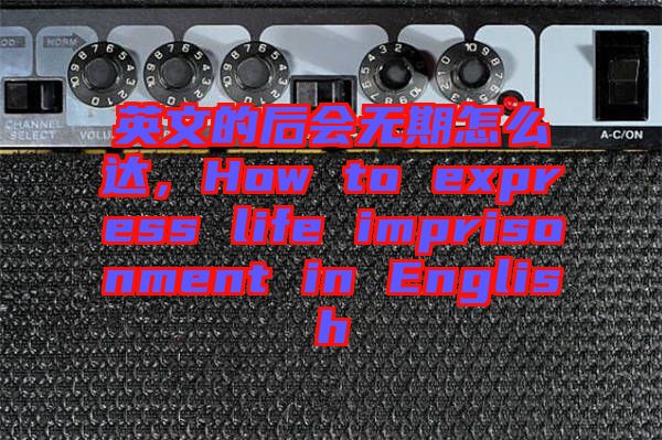 英文的后會無期怎么達，How to express life imprisonment in English