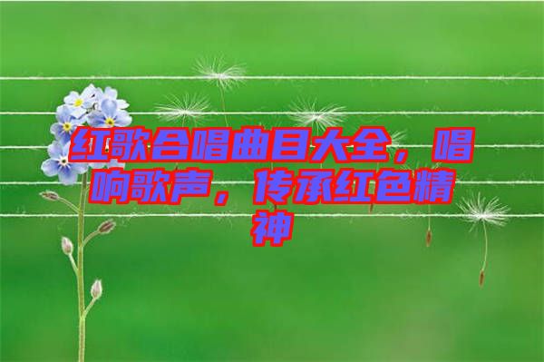 紅歌合唱曲目大全，唱響歌聲，傳承紅色精神