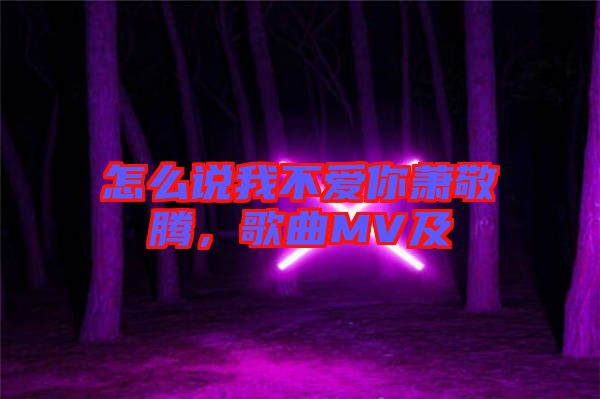 怎么說我不愛你蕭敬騰，歌曲MV及