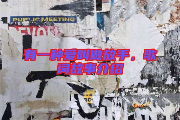 有一種愛叫做放手，歌詞故事介紹