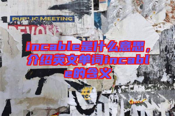 incable是什么意思，介紹英文單詞incable的含義