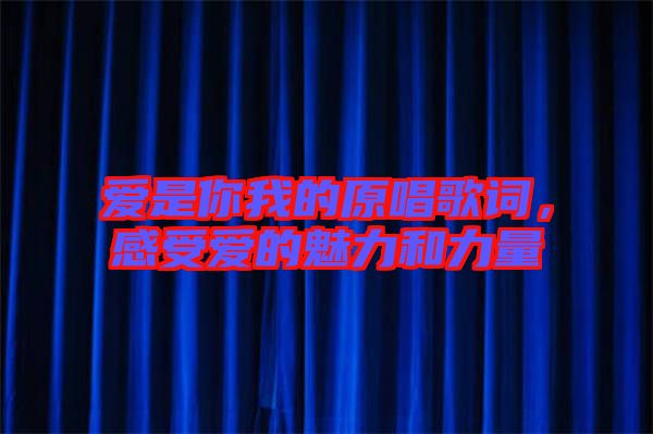 愛是你我的原唱歌詞，感受愛的魅力和力量