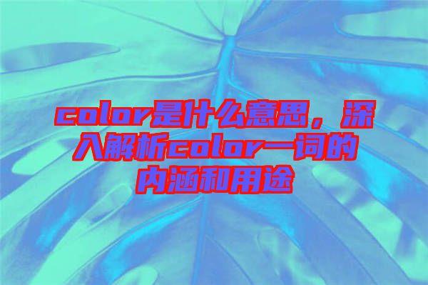 color是什么意思，深入解析color一詞的內涵和用途
