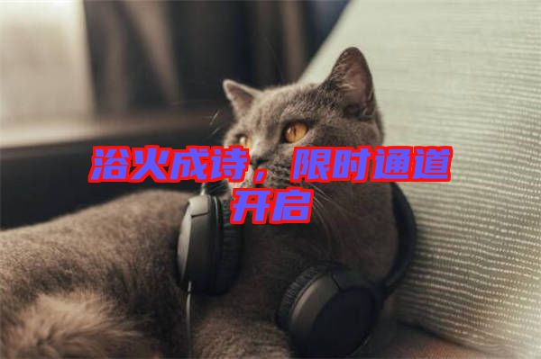 浴火成詩，限時通道開啟