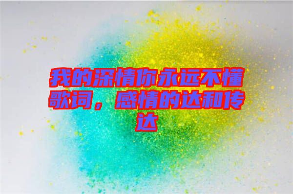 我的深情你永遠(yuǎn)不懂歌詞，感情的達(dá)和傳達(dá)