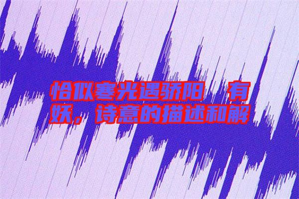 恰似寒光遇驕陽囧囧有妖，詩意的描述和解