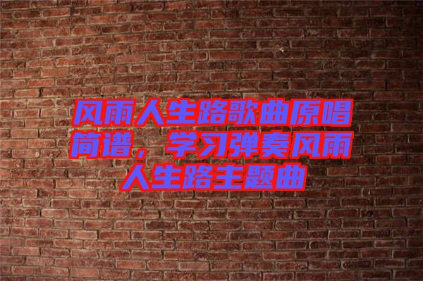 風(fēng)雨人生路歌曲原唱簡(jiǎn)譜，學(xué)習(xí)彈奏風(fēng)雨人生路主題曲
