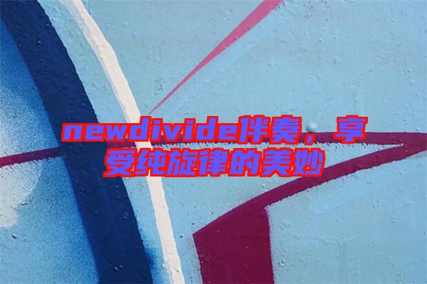 newdivide伴奏，享受純旋律的美妙
