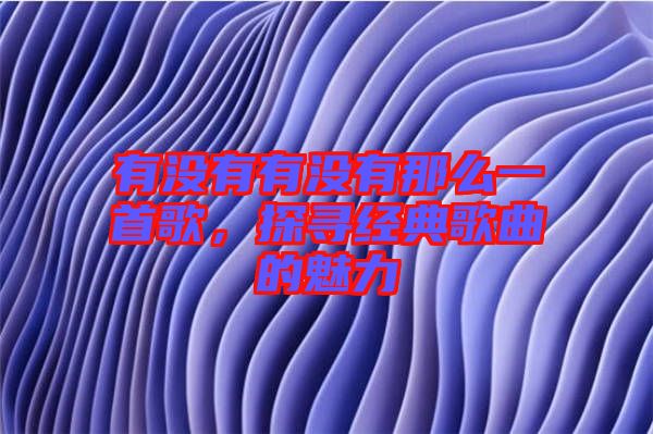 有沒(méi)有有沒(méi)有那么一首歌，探尋經(jīng)典歌曲的魅力
