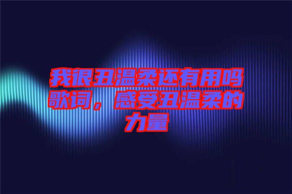 我很丑溫柔還有用嗎歌詞，感受丑溫柔的力量