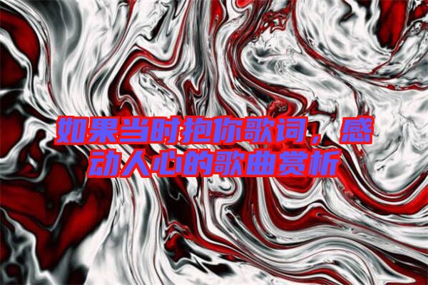 如果當(dāng)時(shí)抱你歌詞，感動(dòng)人心的歌曲賞析