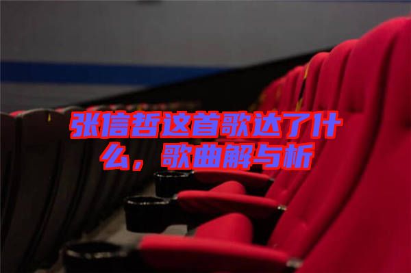 張信哲這首歌達了什么，歌曲解與析