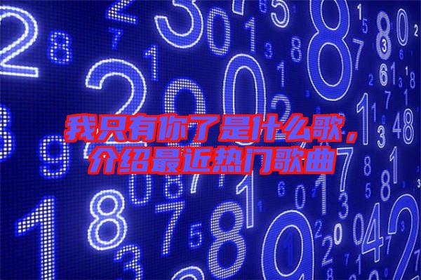 我只有你了是什么歌，介紹最近熱門歌曲