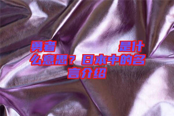 勇者のくせになまいきだ是什么意思？日本中的名言介紹