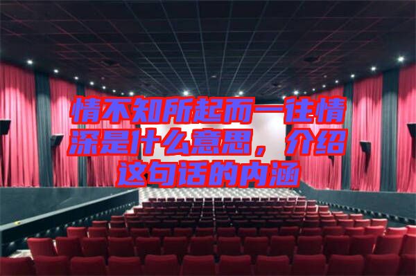 情不知所起而一往情深是什么意思，介紹這句話的內(nèi)涵