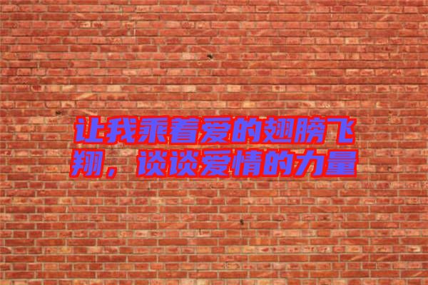 讓我乘著愛的翅膀飛翔，談?wù)剱矍榈牧α? width=