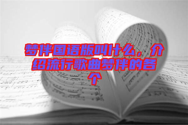 夢伴國語版叫什么，介紹流行歌曲夢伴的各個