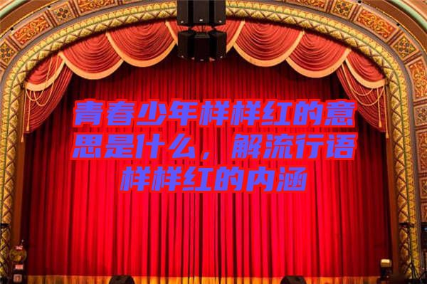 青春少年樣樣紅的意思是什么，解流行語樣樣紅的內(nèi)涵