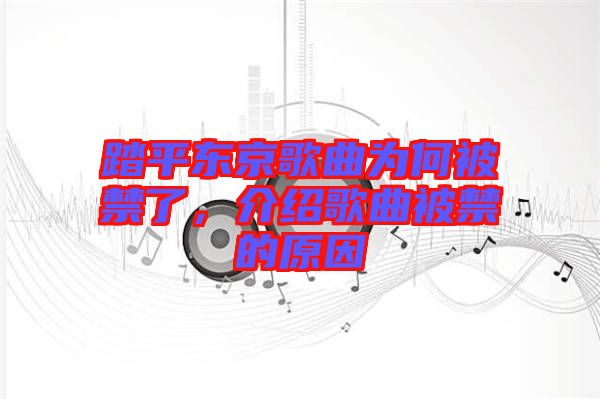 踏平東京歌曲為何被禁了，介紹歌曲被禁的原因