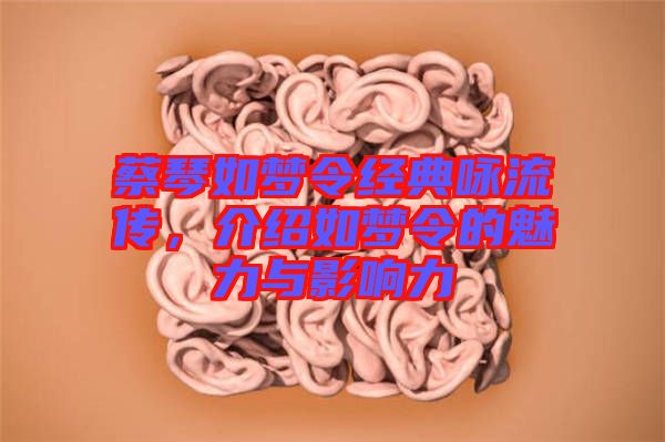 蔡琴如夢(mèng)令經(jīng)典詠流傳，介紹如夢(mèng)令的魅力與影響力