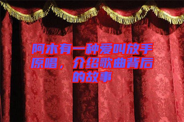 阿木有一種愛叫放手原唱，介紹歌曲背后的故事