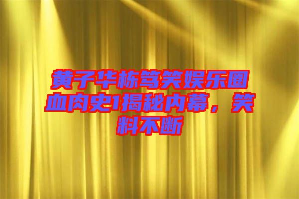 黃子華棟篤笑娛樂圈血肉史1揭秘內(nèi)幕，笑料不斷