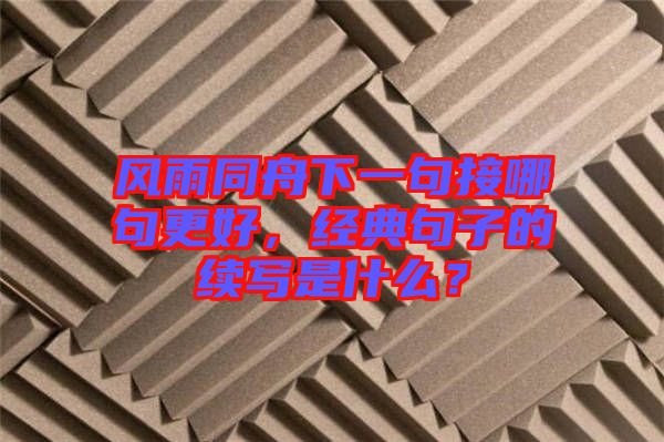 風(fēng)雨同舟下一句接哪句更好，經(jīng)典句子的續(xù)寫是什么？