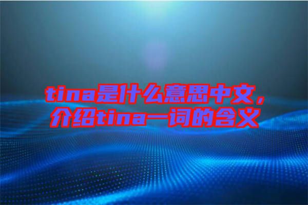 tina是什么意思中文，介紹tina一詞的含義