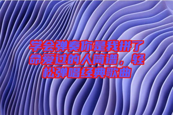 學(xué)會(huì)彈奏你是我拼了命愛過的人簡譜，輕松彈唱經(jīng)典歌曲