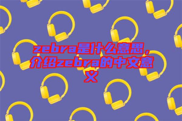zebra是什么意思，介紹zebra的中文意義