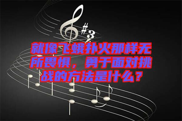 就像飛蛾撲火那樣無(wú)所畏懼，勇于面對(duì)挑戰(zhàn)的方法是什么？