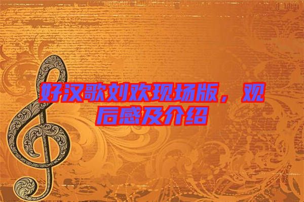 好漢歌劉歡現(xiàn)場版，觀后感及介紹
