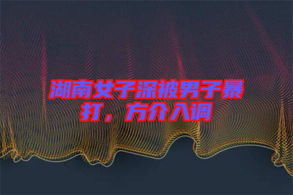 湖南女子深被男子暴打，方介入調(diào)