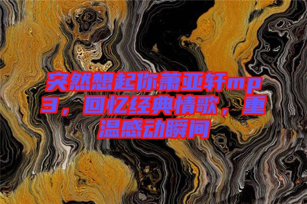 突然想起你蕭亞軒mp3，回憶經(jīng)典情歌，重溫感動(dòng)瞬間
