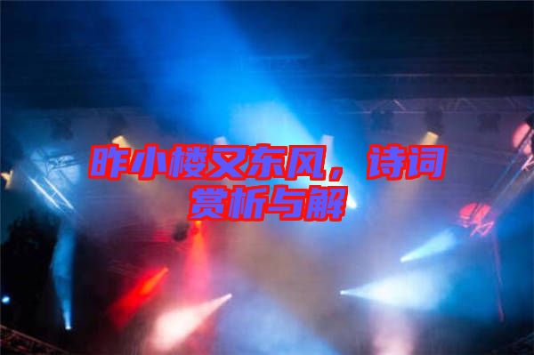 昨小樓又東風(fēng)，詩(shī)詞賞析與解