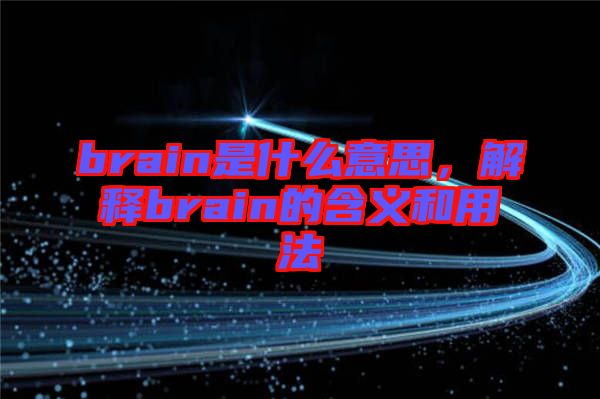 brain是什么意思，解釋brain的含義和用法
