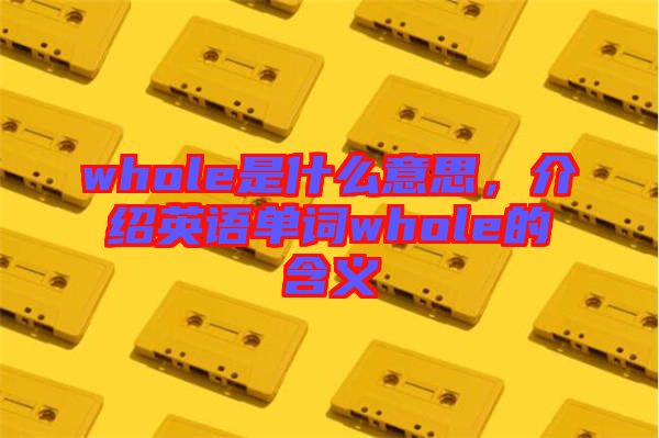 whole是什么意思，介紹英語單詞whole的含義