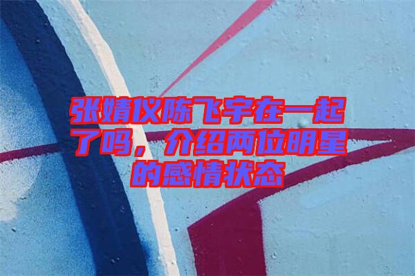 張婧儀陳飛宇在一起了嗎，介紹兩位明星的感情狀態(tài)