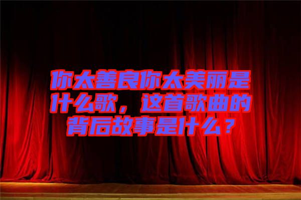 你太善良你太美麗是什么歌，這首歌曲的背后故事是什么？