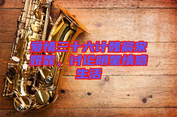 愛情三十六計魏晨宋妍霏，討論明星情感生活