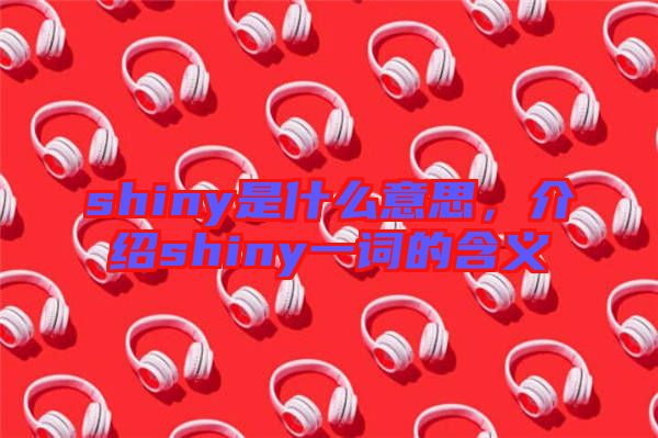 shiny是什么意思，介紹shiny一詞的含義